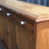 Pine buffet, with plenty of drawers and slippery doors, and porcelain handles