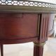 Bouillotte side table - mahogany veneer - white marble - Louis XVI - 1950