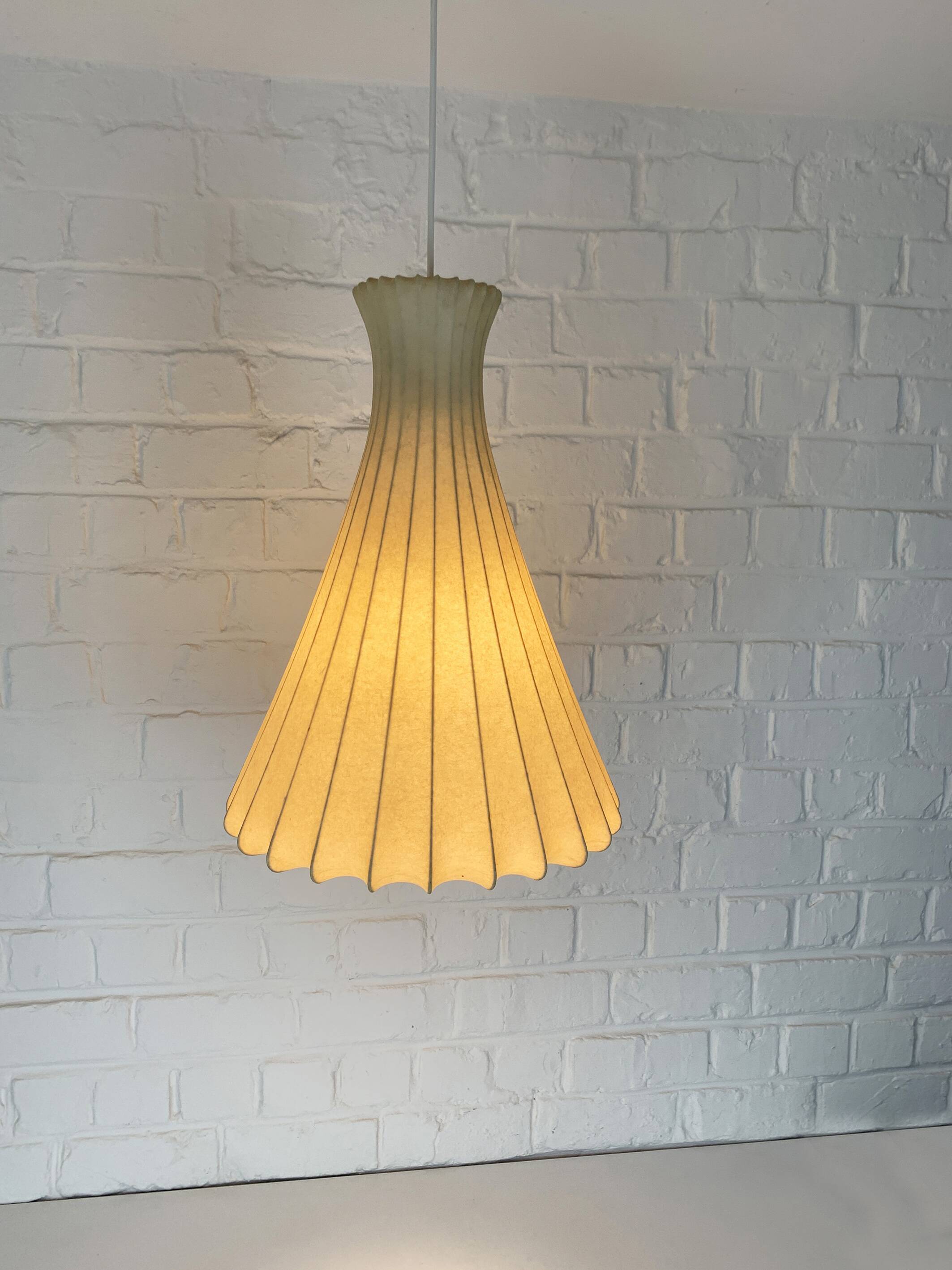 Large Cocoon Pendant Lamp, Friedel Wauer for Goldkant Leuchten, 1960s