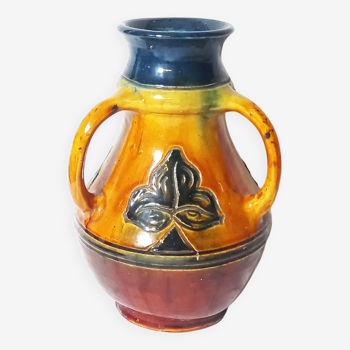 Vase with Three Rotating Handles - Flemish Pottery