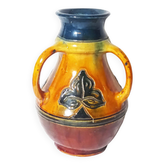 Vase with Three Rotating Handles - Flemish Pottery