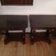 Consoles pair restoration in mahogany and black granite