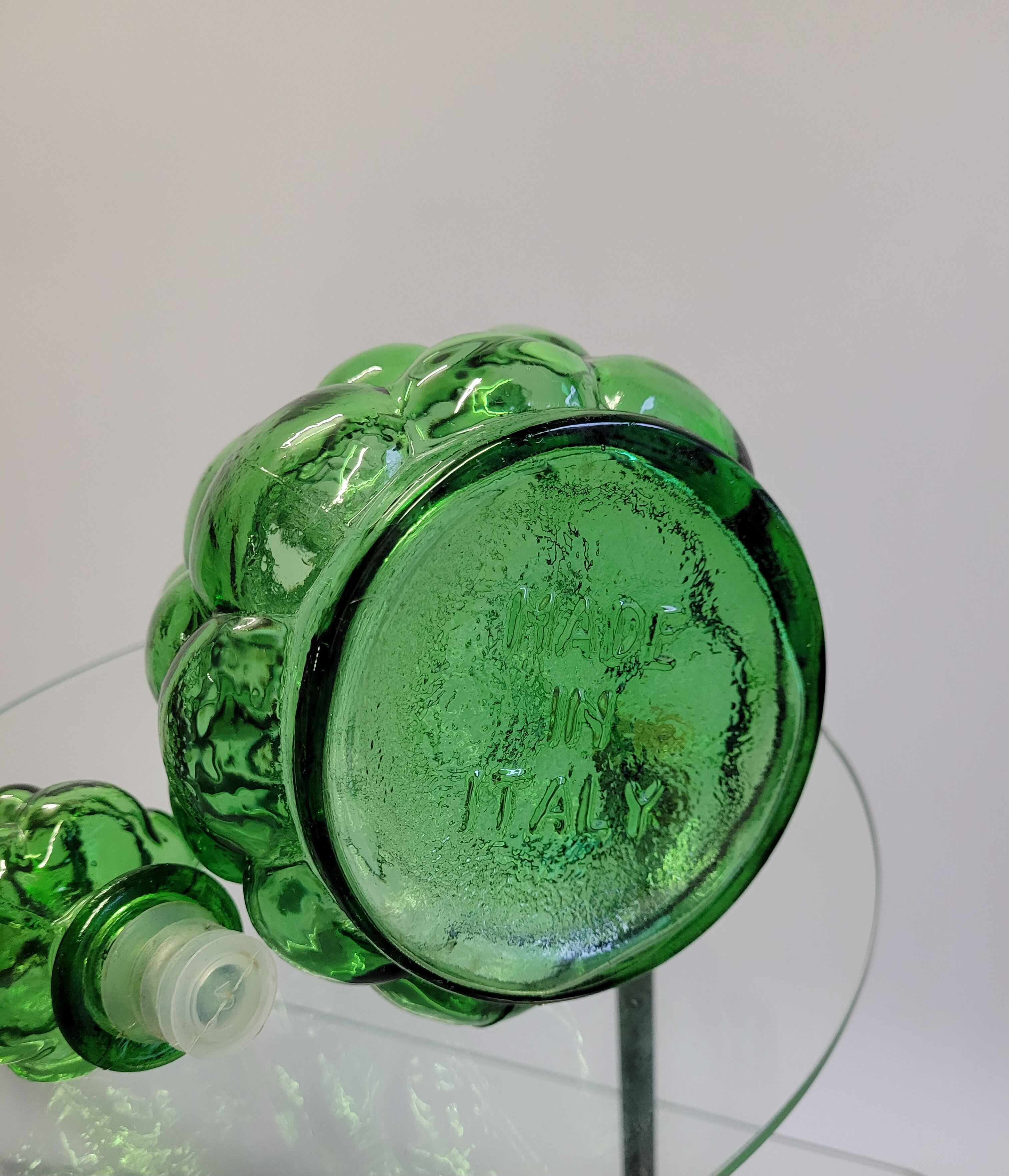 Green Empoli bubbles decanter