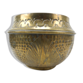 Golden old brass flowers pot blumentopf art deco