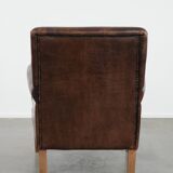 Beautiful Characterful Sheep Leather Armchair with a Deep Colour