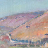Impressionist landscape with river valley