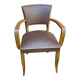 Art Deco bridge armchairs in leather from the 1950s.