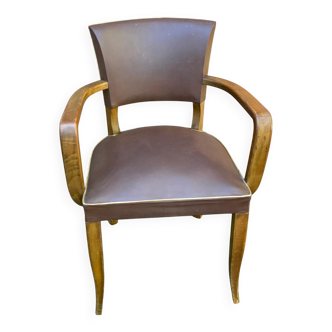 Art Deco bridge armchairs in leather from the 1950s.