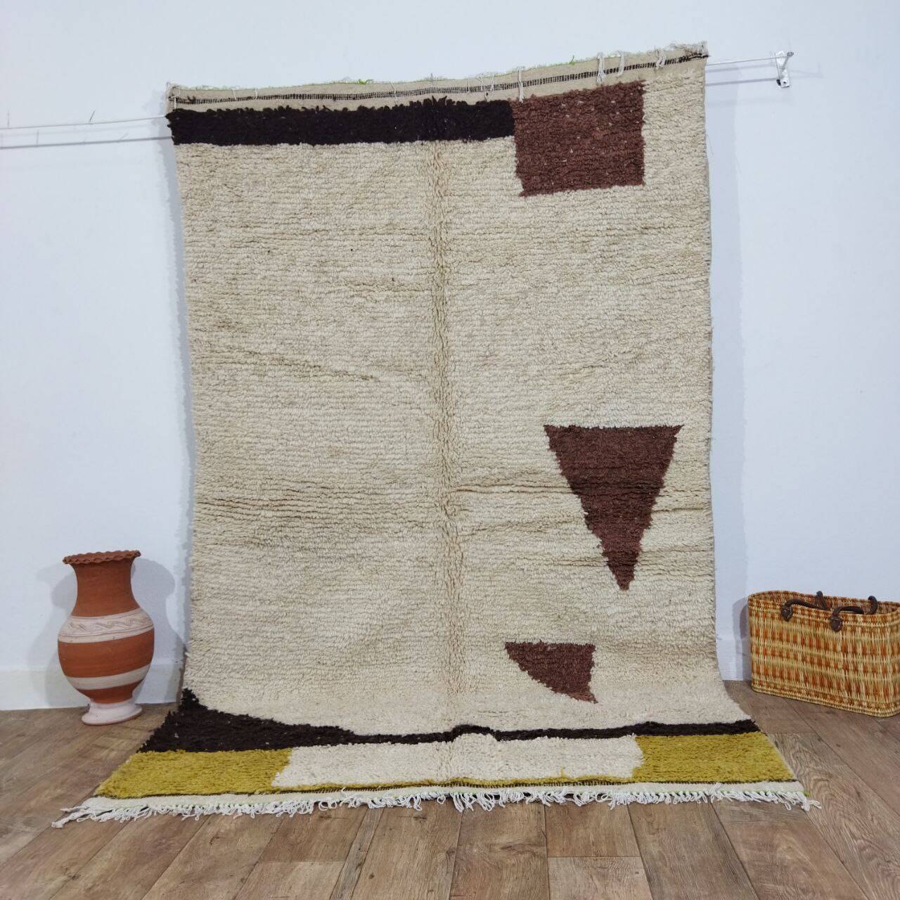 Handmade wool Berber rug 247x156