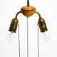 Mid Century Modern tripod walnut wood floor lamp with large fabric shade