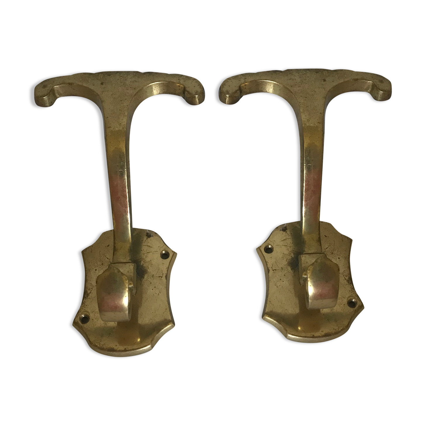 Pair of brass patères