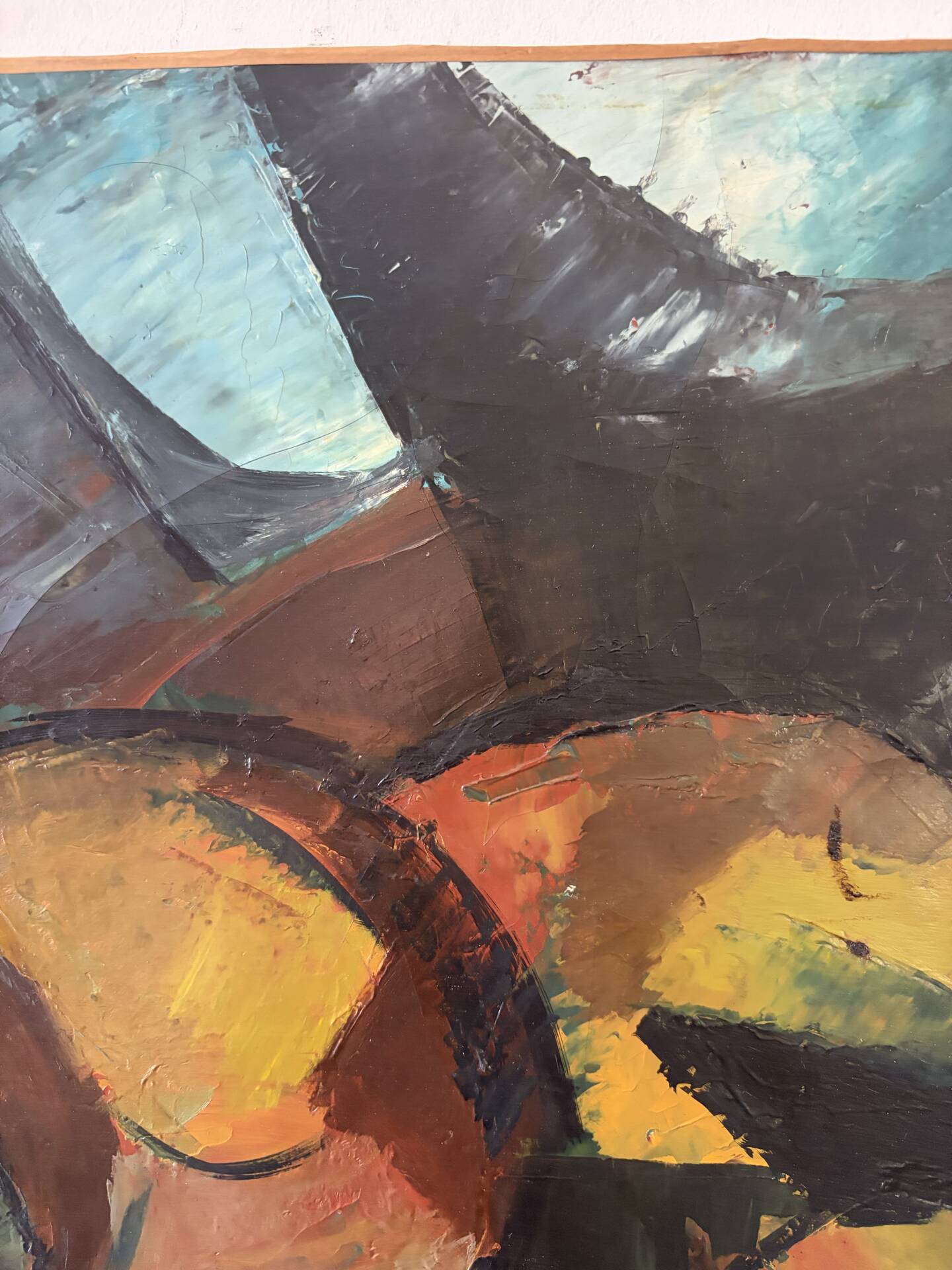 Abstract composition, oil on canvas signed Nantois or