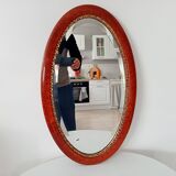 Antique oval mirror with bevelled glass
