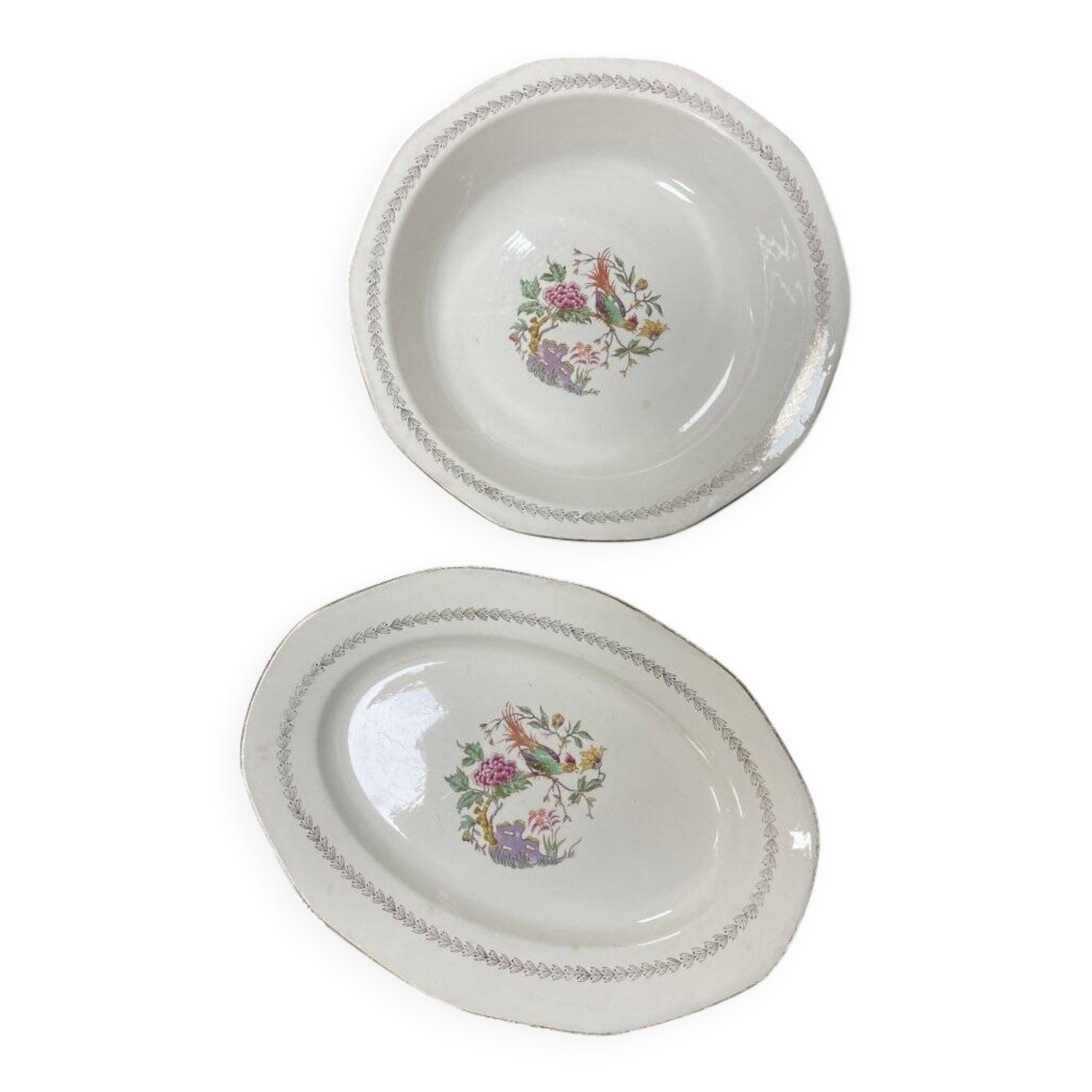 Lot de 2 plats de service Digoin & Sarreguemines Nanteuil