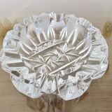 Impressive Bohemian crystal ashtray, crafted and engraved, 1950s.