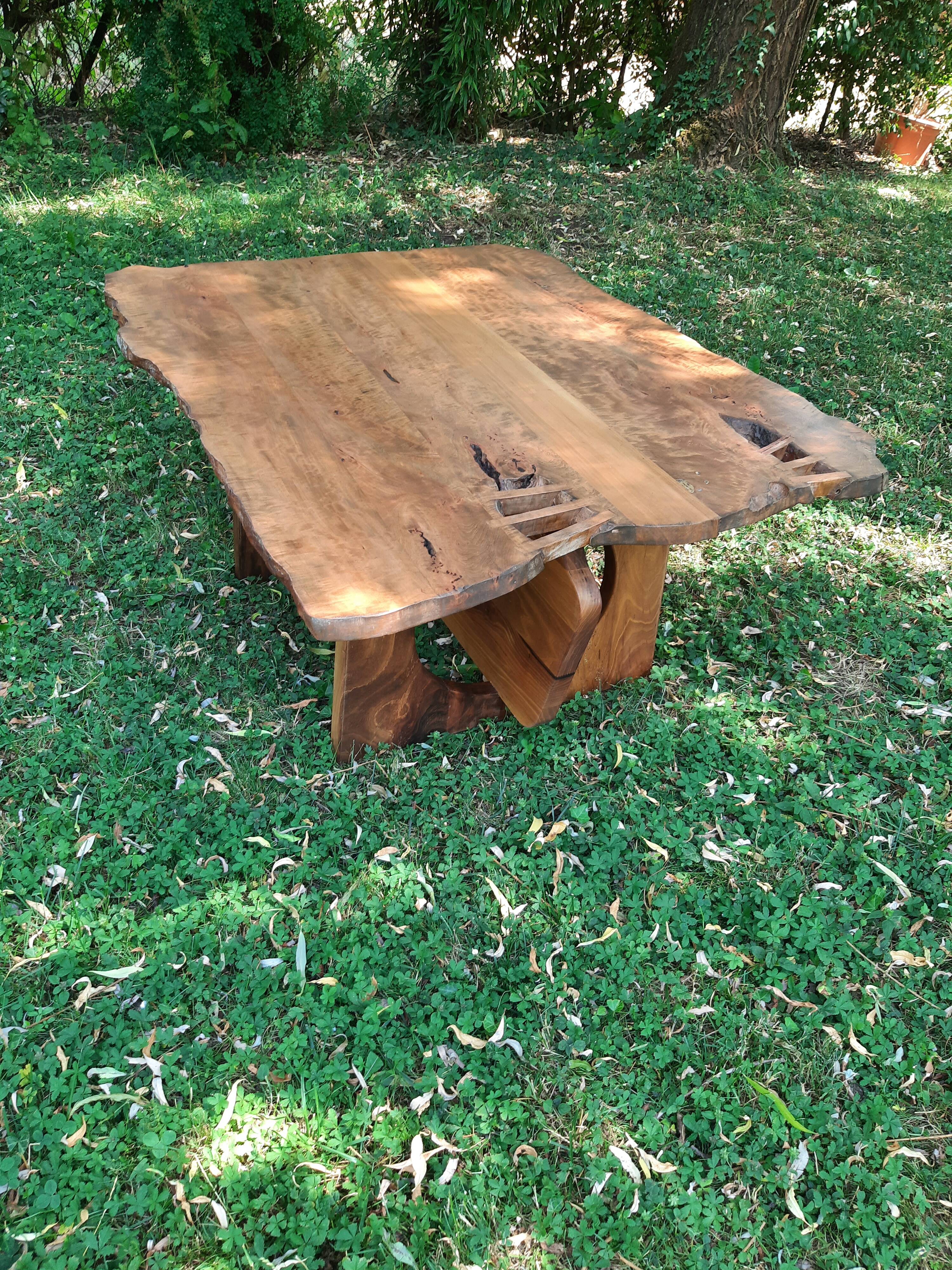 Coffee table in solid walnut