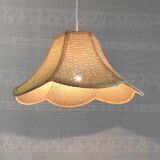Rattan flower suspension "made in Korea" – 70s/80s