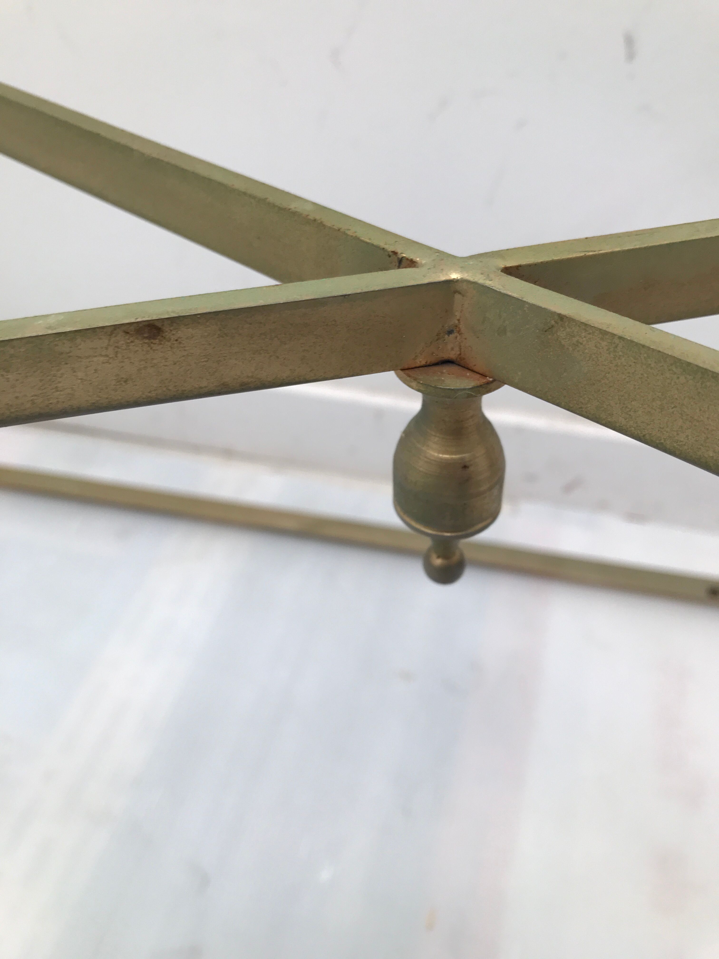 Coffee table with gilded metal base and onyx top from the 60/70