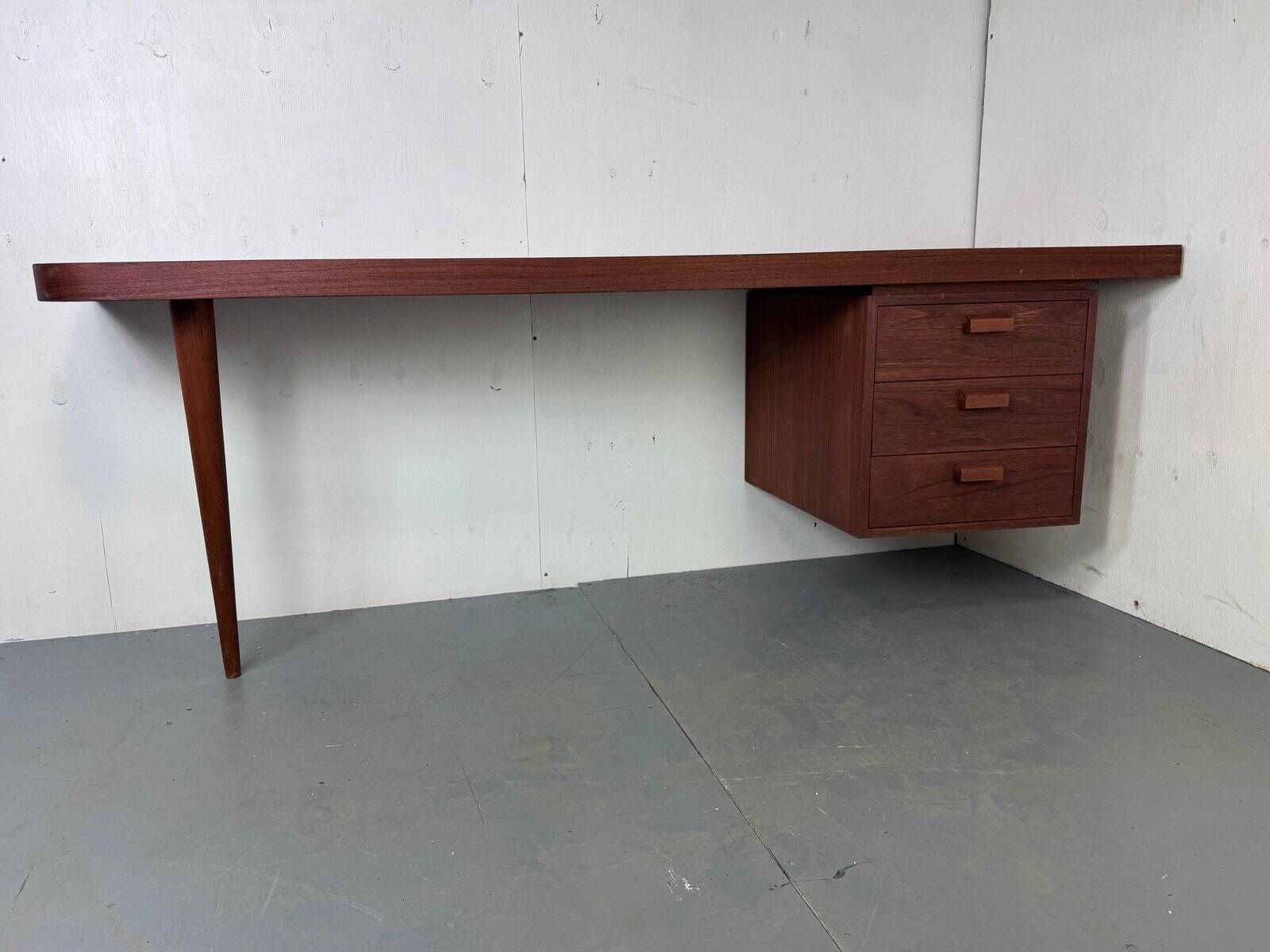 Danish modernist desk in teak, 1950s