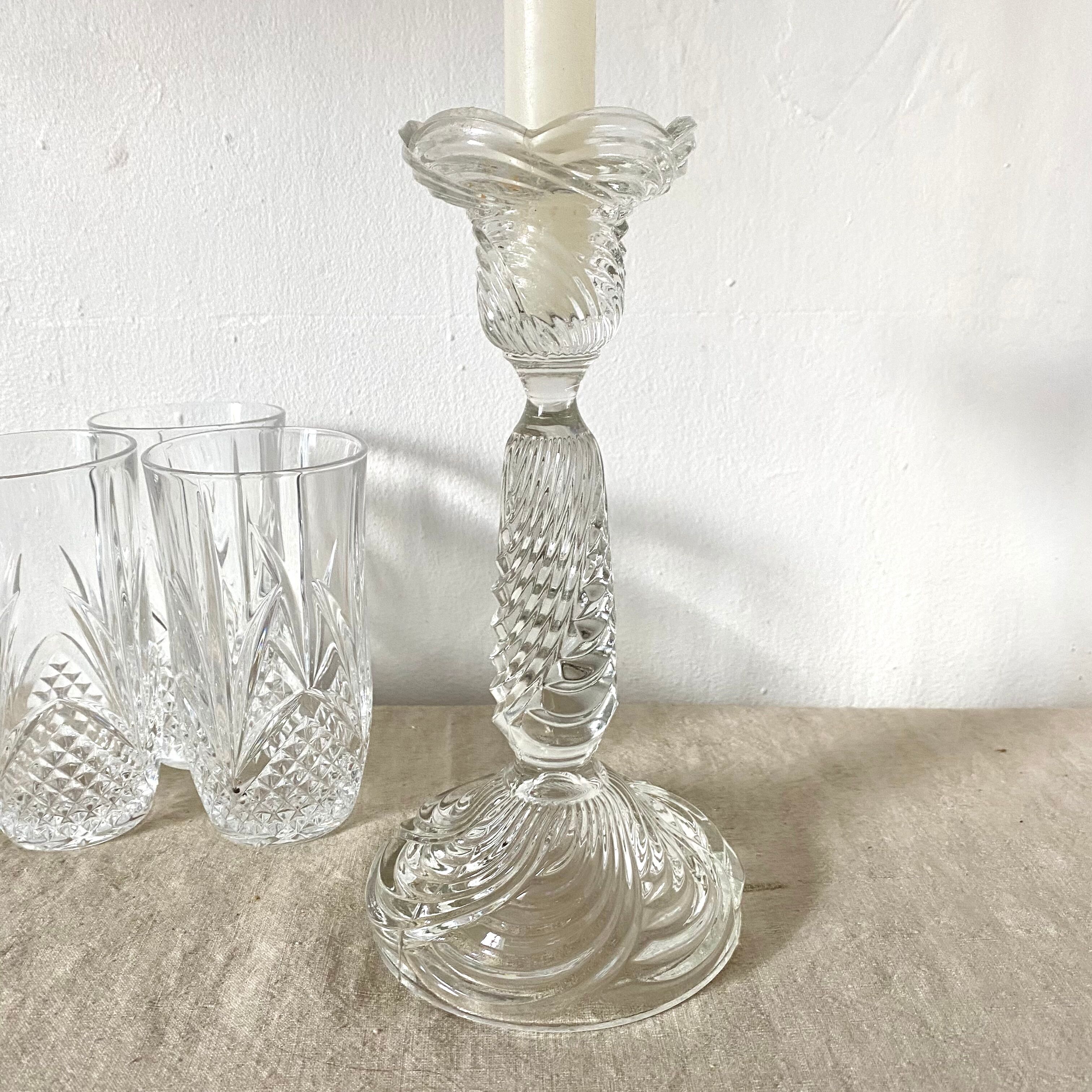Vintage glass candle holder