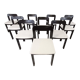 Set of 10 vintage dining chairs 1970s