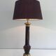 Attributable to Cristal & Bronze Paris. Important lamp in red crystal and chiselled bronze.