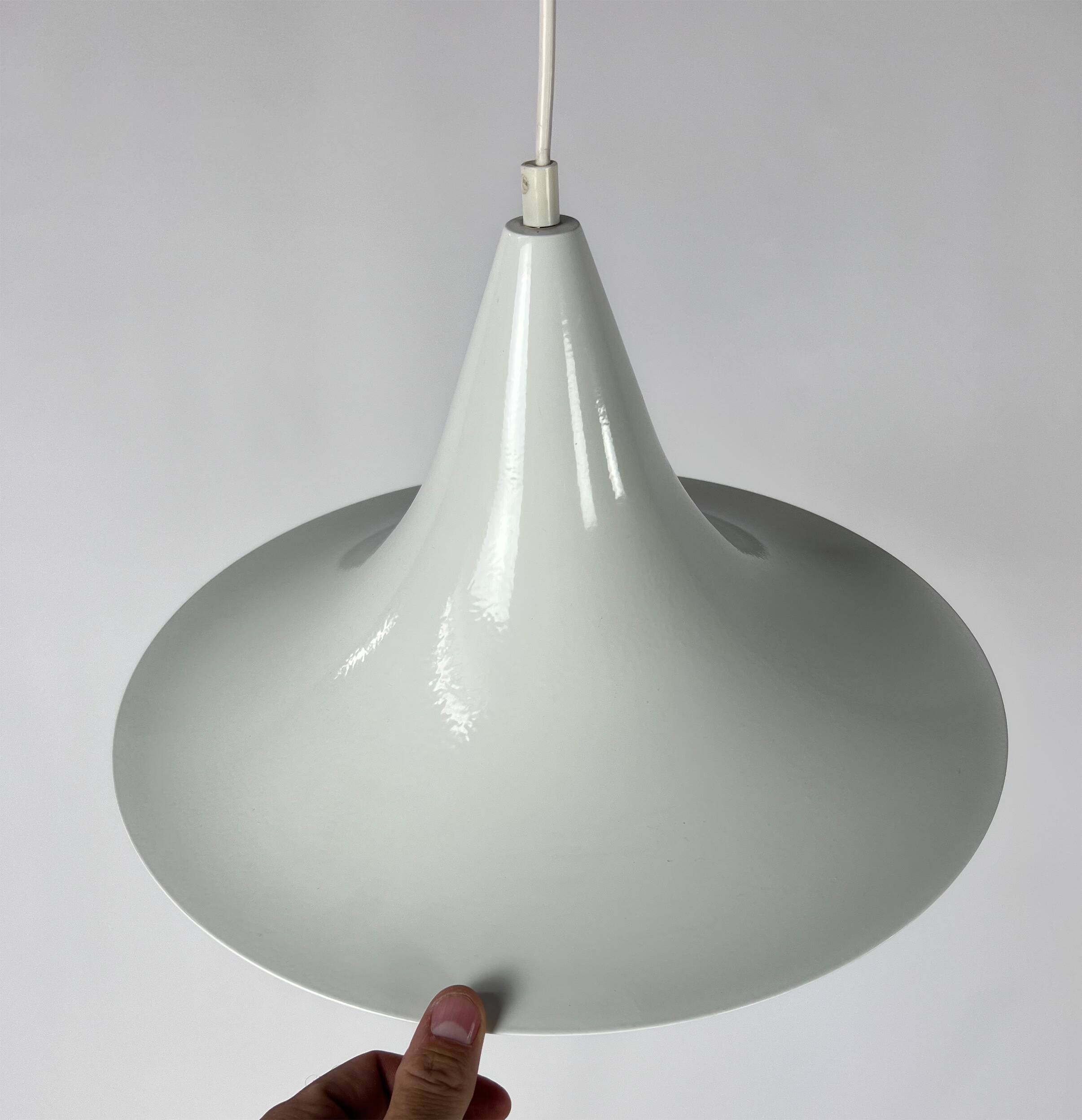 Vintage metal trumpet pendant, 1970s