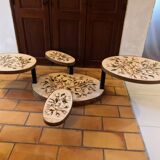 Georges Pelletier Vallauris La Roue Magnolias Vintage Coffee Table