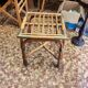 Bamboo and brass stool with cushion