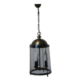 Metal and glass pendant light