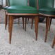 Série 6 chaises simili cuir vert 1950