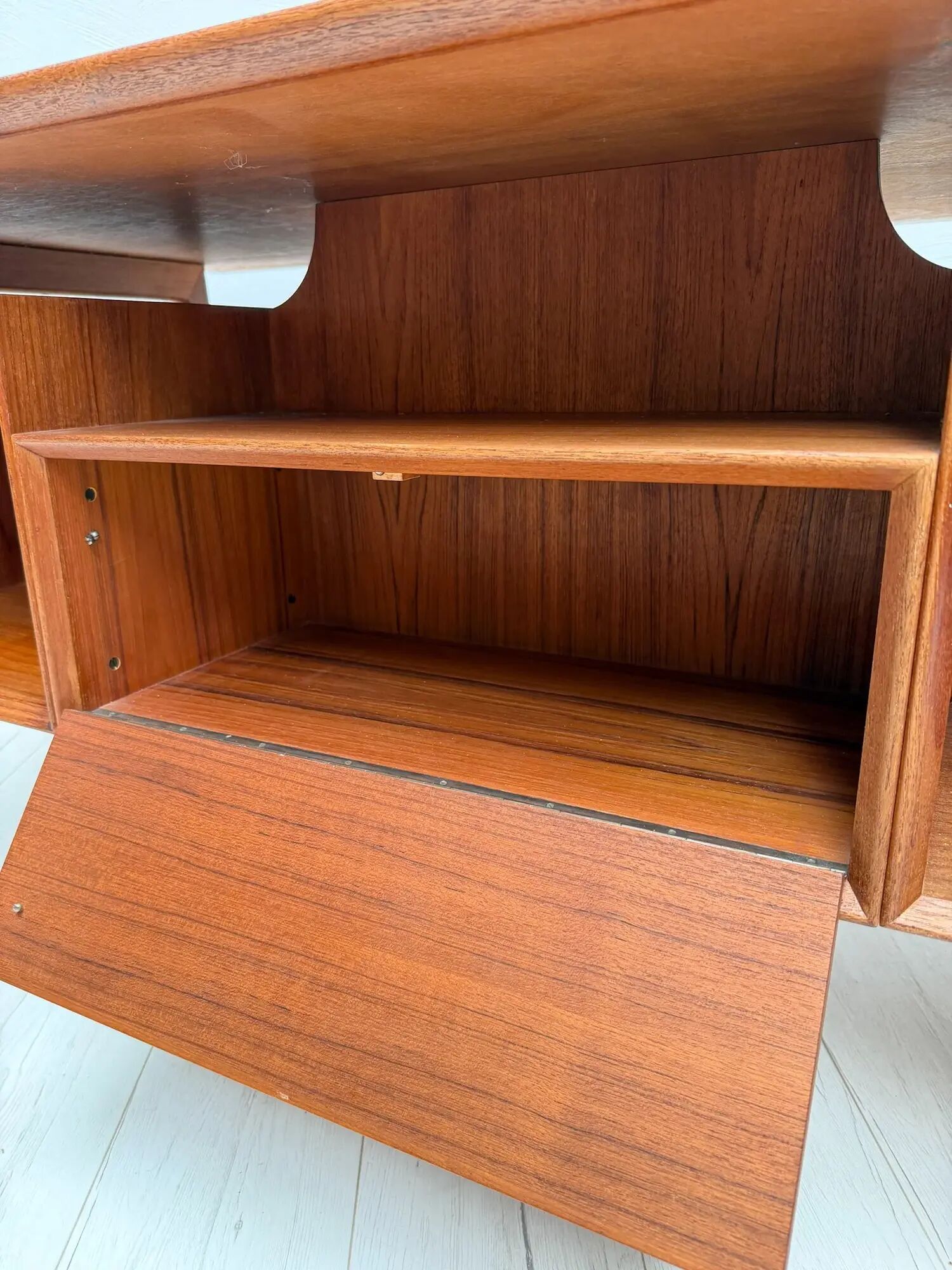 1960s vintage Danish design teak desk model 75 by Gunni Omann for Omann Jun