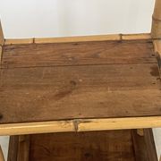 Table d'appoint, desserte en bambou et bois, vintage