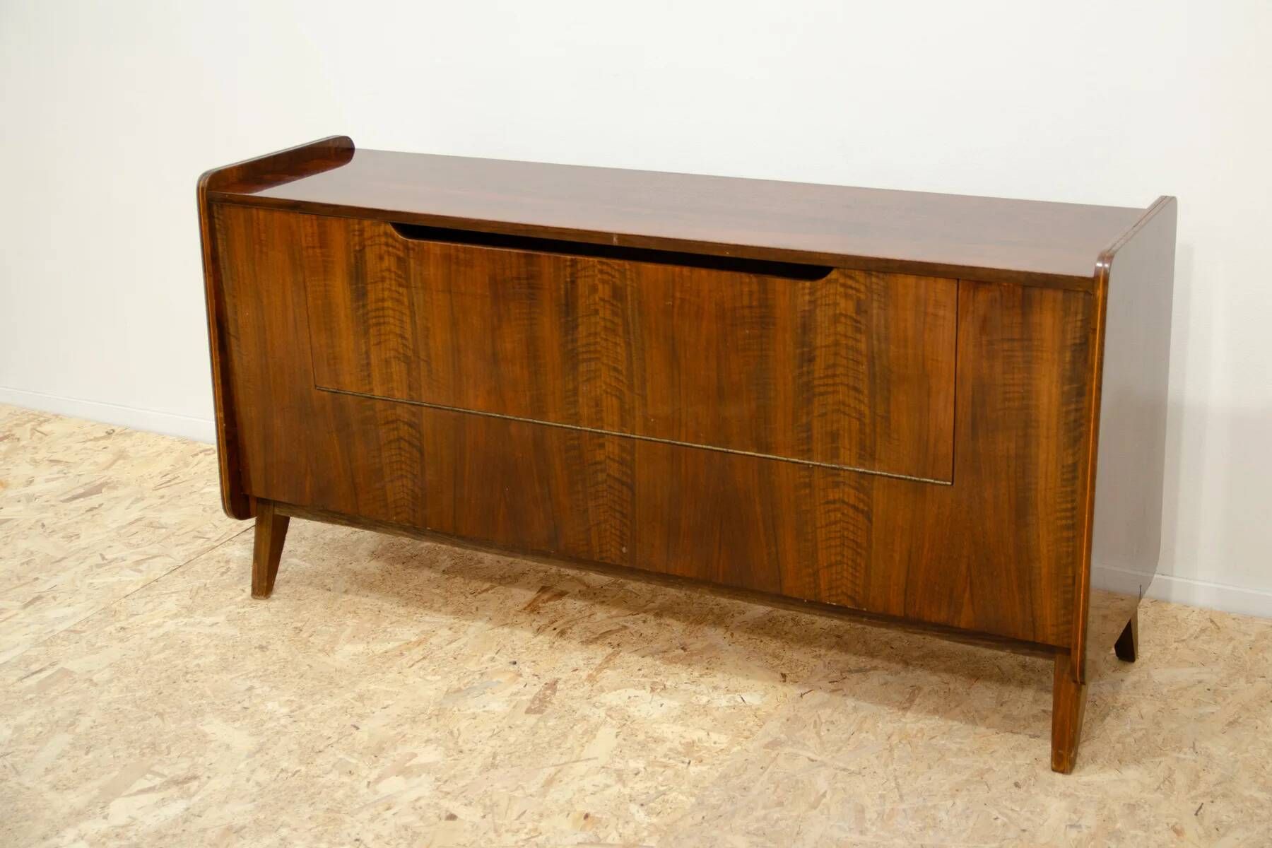 Mid-century walnut dresser by František Jirák, storage cabinet, 1970s