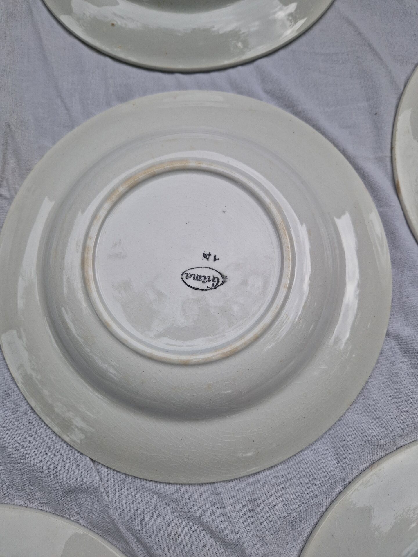 St Amandinoise deep plates, SET OF 6 / Ceramic.