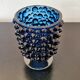 Vintage blue glass candlestick
