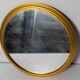 Plateau miroir doré 1960 d32cm