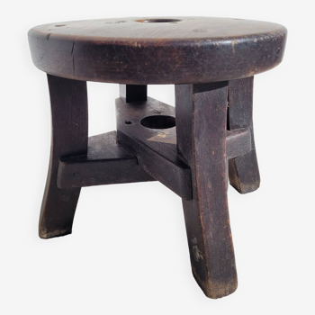 Low wooden stool 19th century