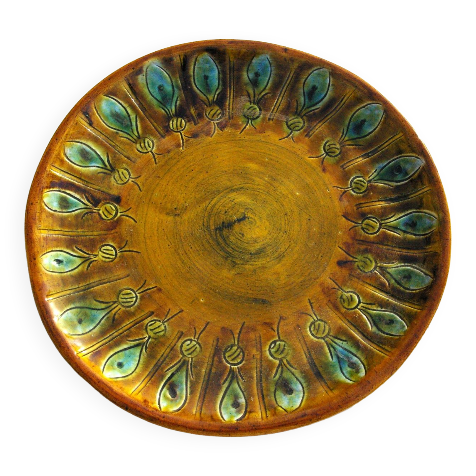 Vintage ceramic plate dish Le Castellet François Lanusé