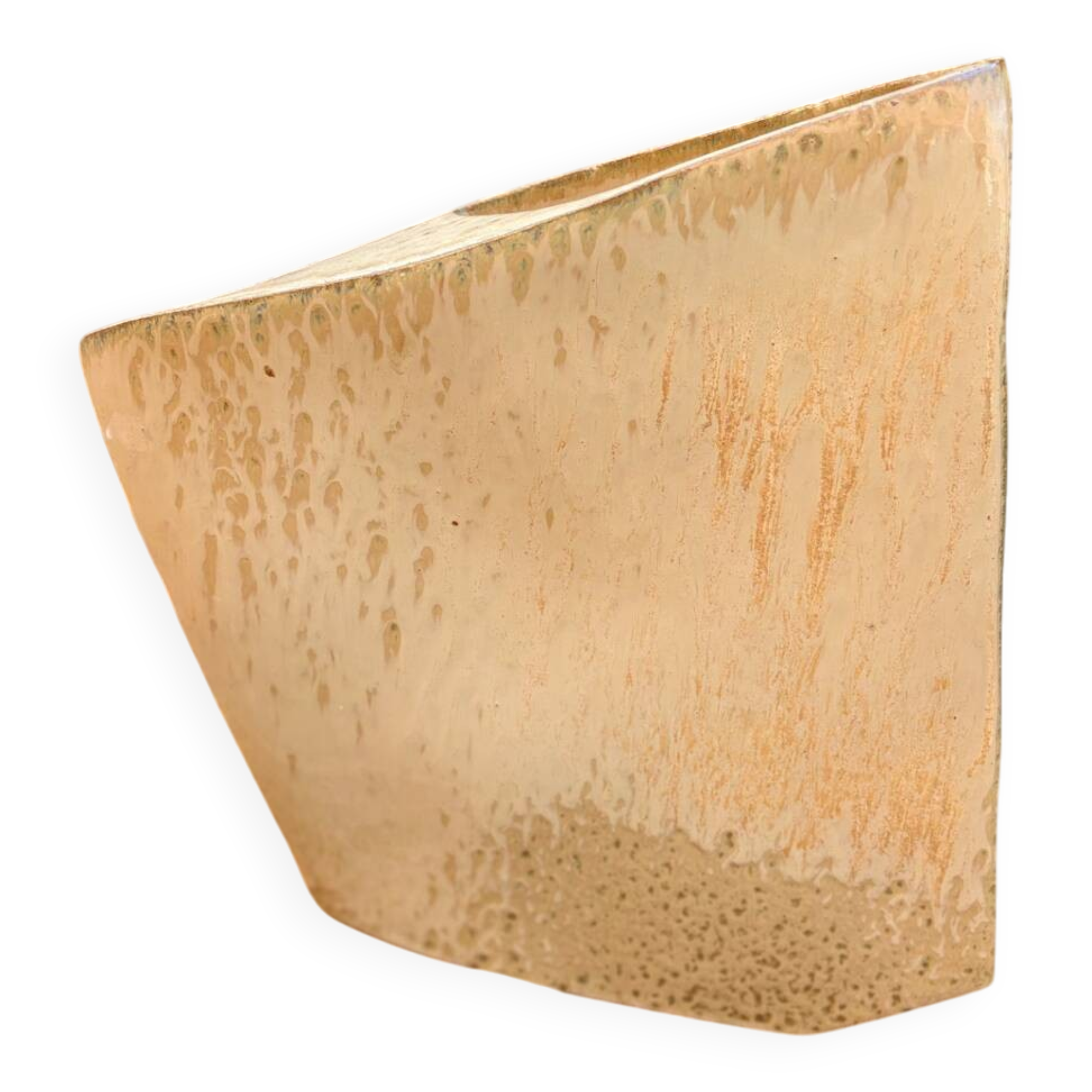 Rare glazed stoneware vase, Japan, 20th century. Wabi-sabi aesthetic.