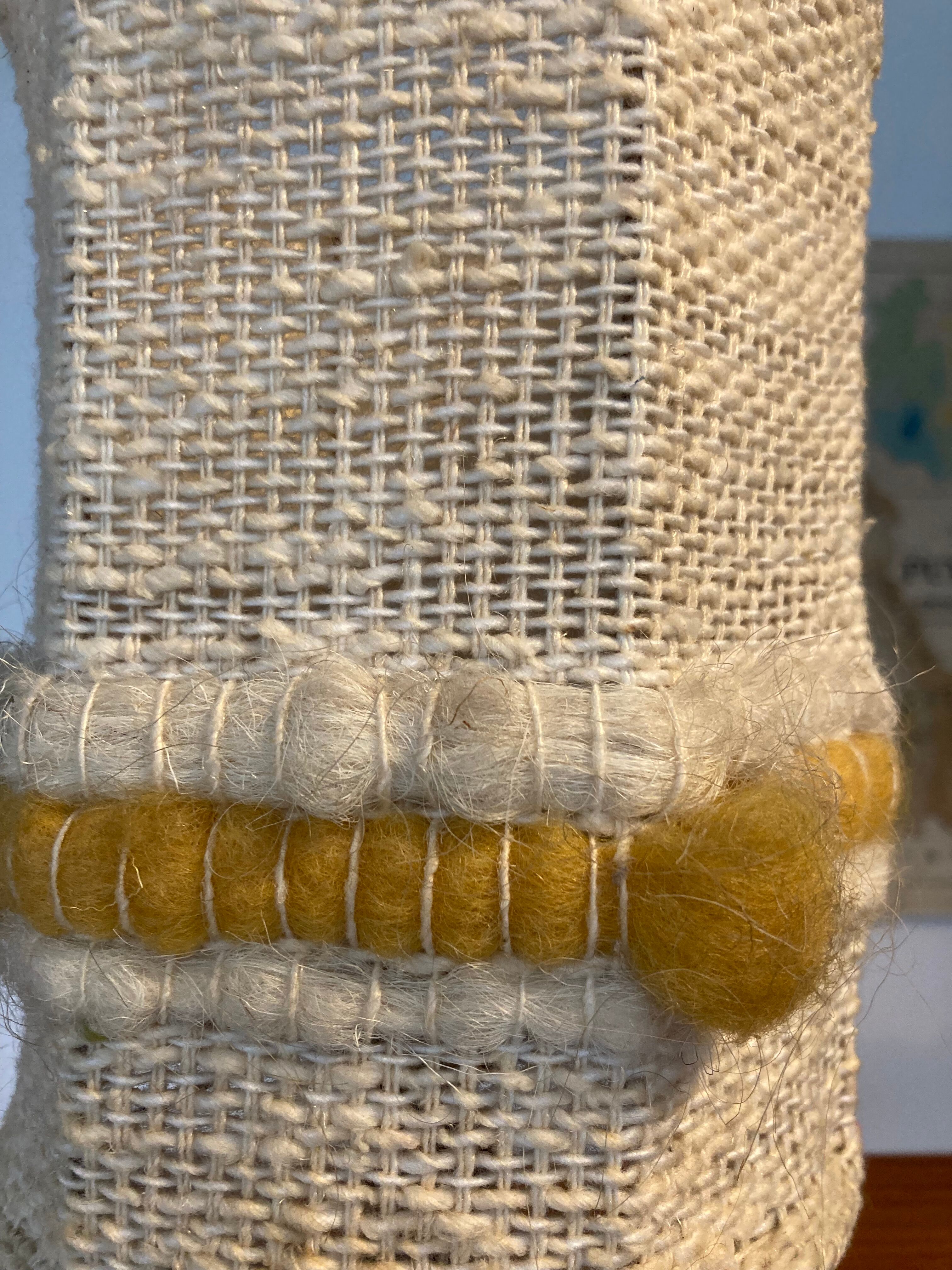 Lamp stoneware pyrite lampshade wool La Borne