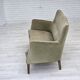 1960s, Danish curved 2-seater sofa, furniture velour, beech wood.