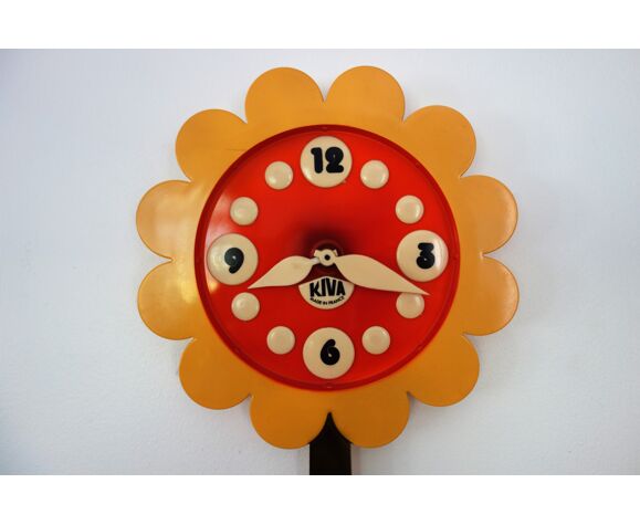 Horloge murale fleur Kiva vintage