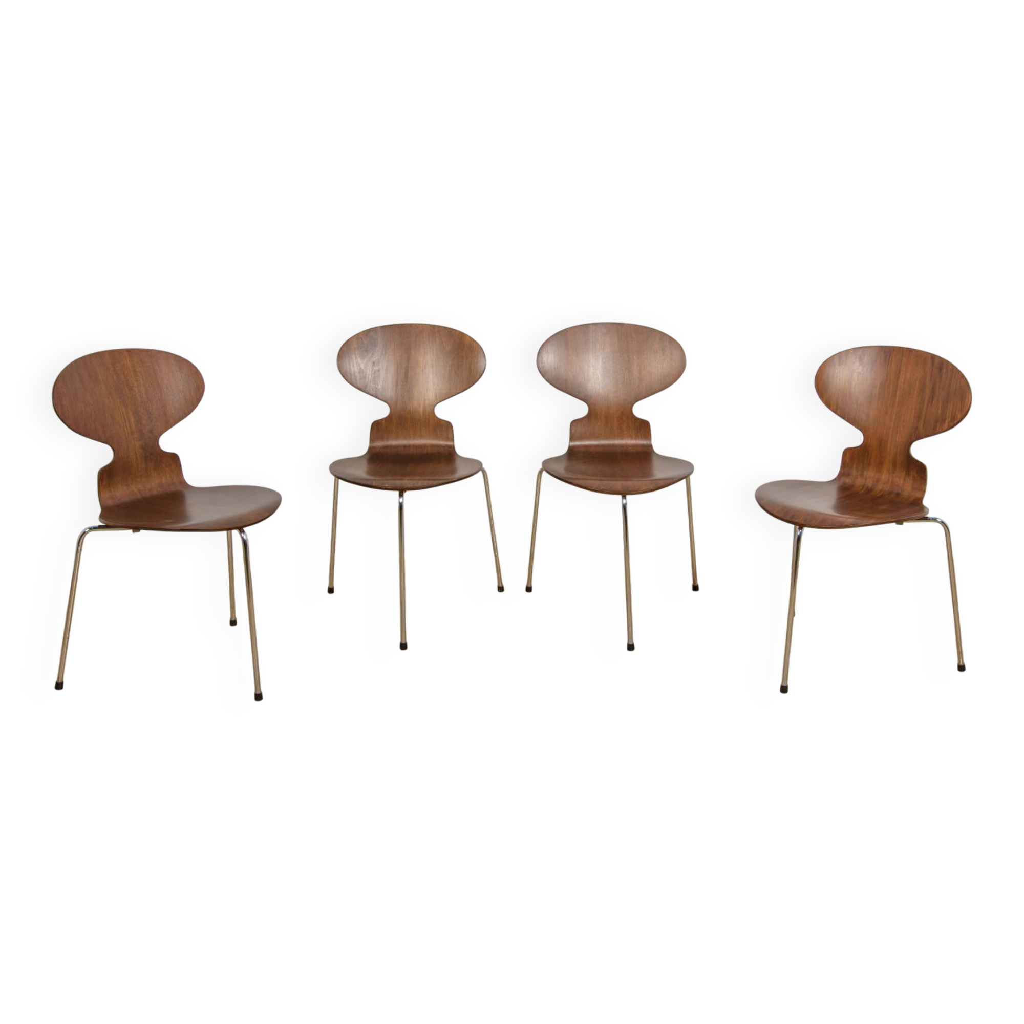 Mid-Century Model 3101 Ant Dining Chairs by Arne Jacobsen for Fritz Hansen, Denmark, 1970s, Set of 4