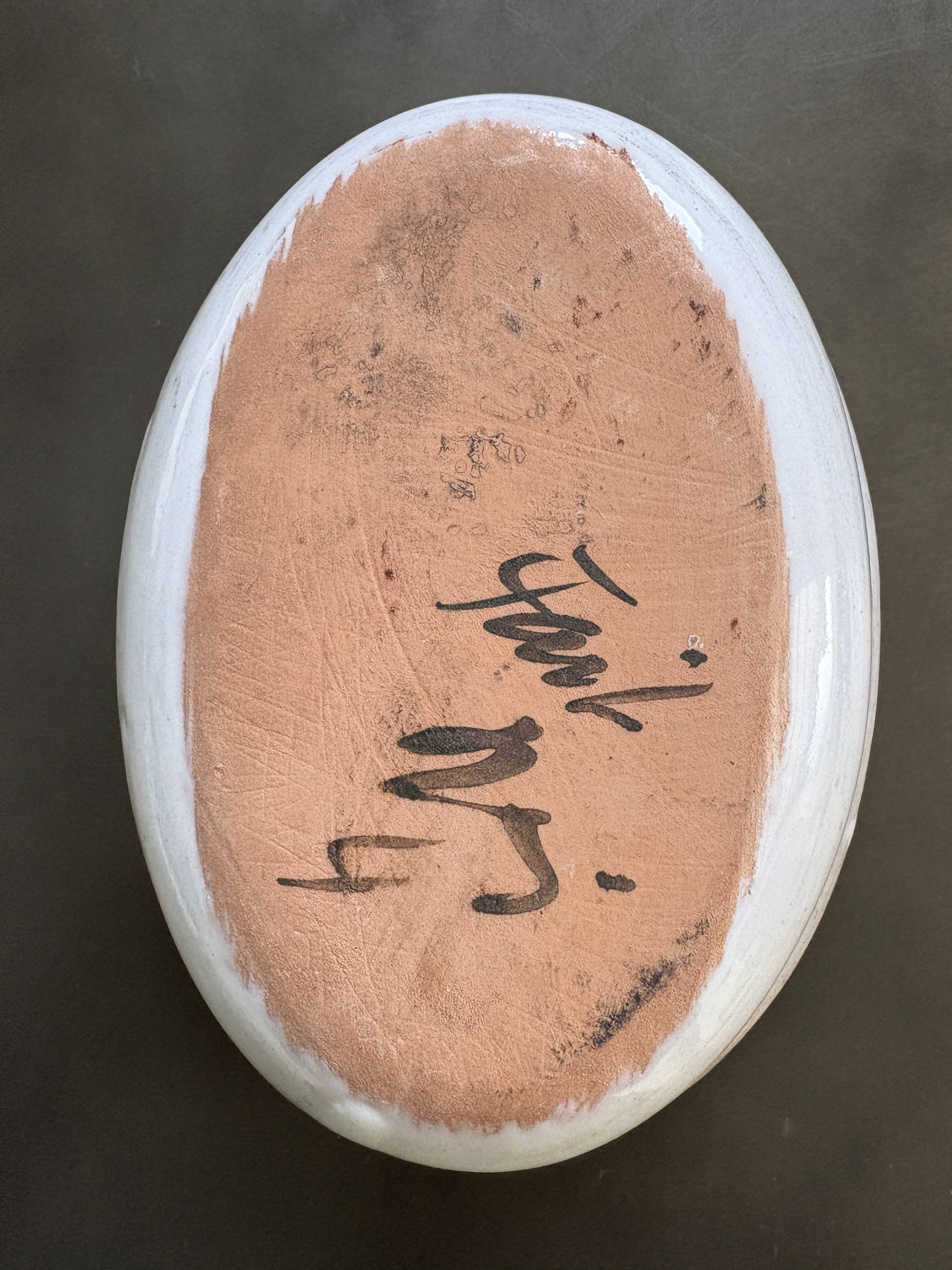 Small Vallauris dish with thistle