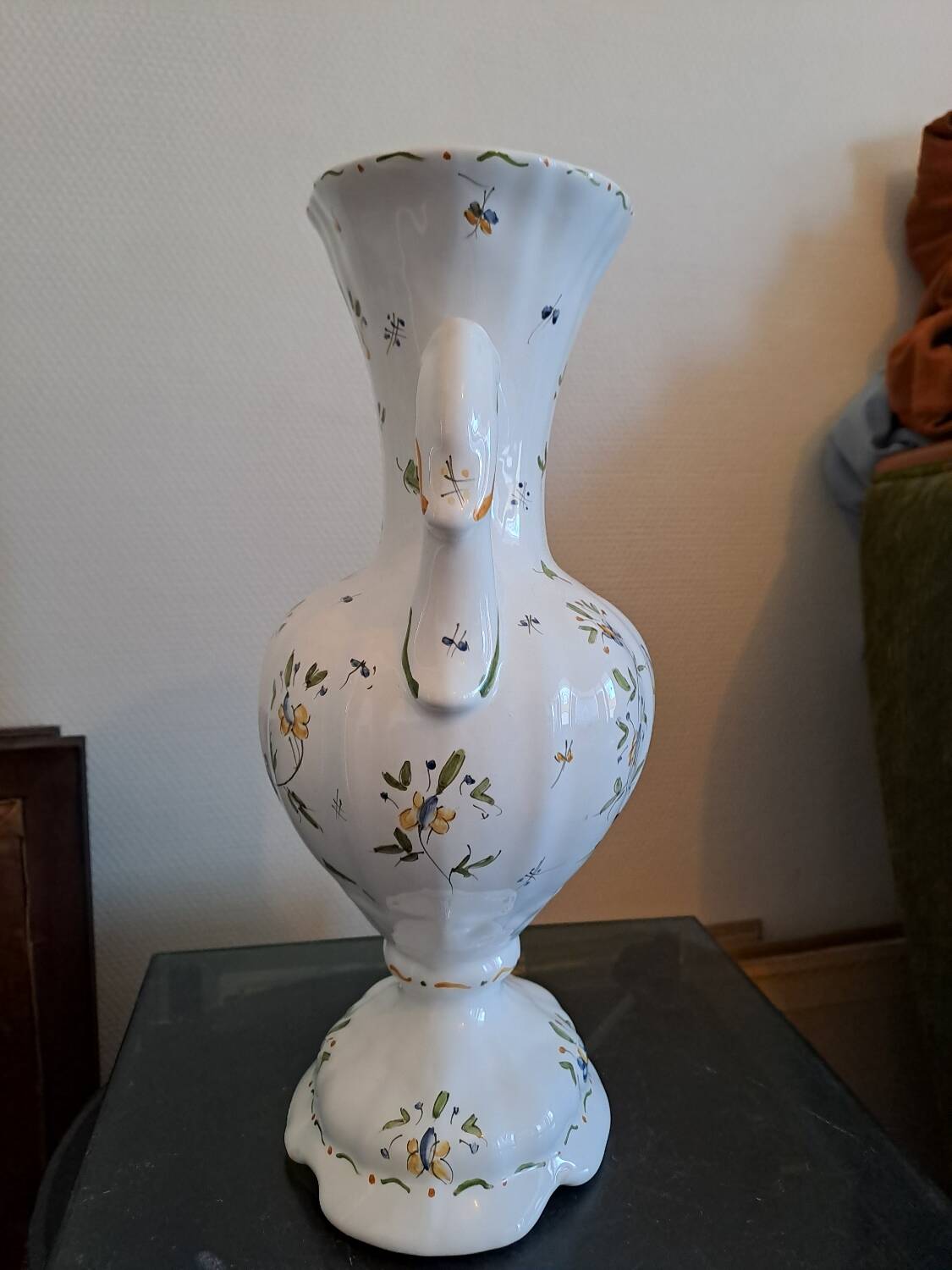 Moustiers Vase Signed.
