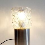 Vintage glass and stainless steel lamp