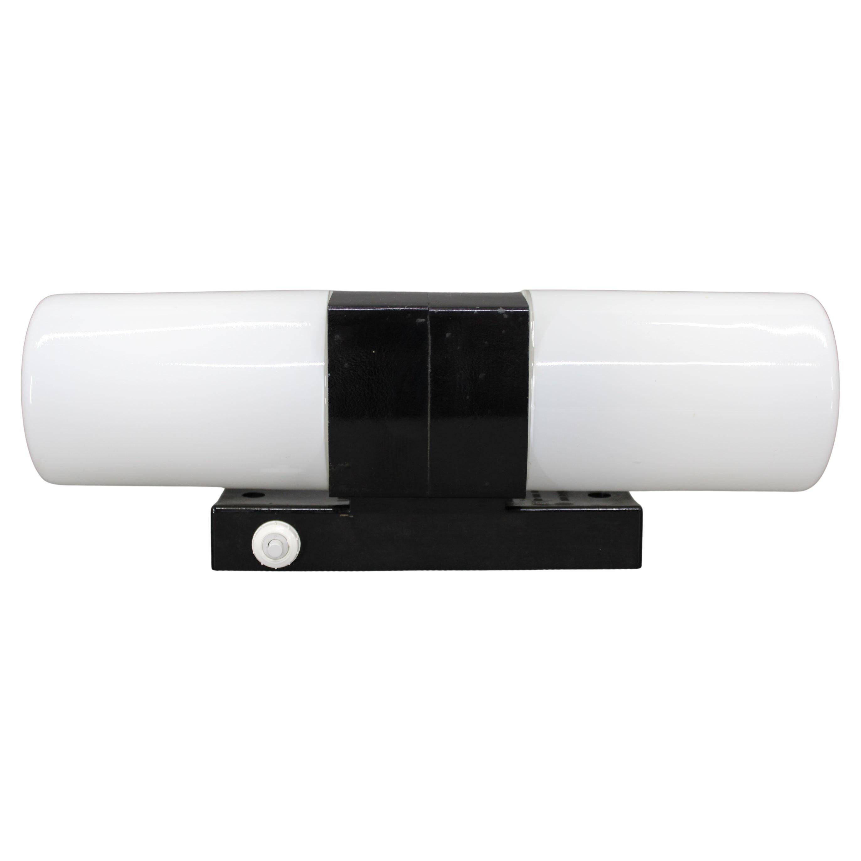 Mid-century Bakelite and opaline glass wall light, Czechoslovakia 1960s