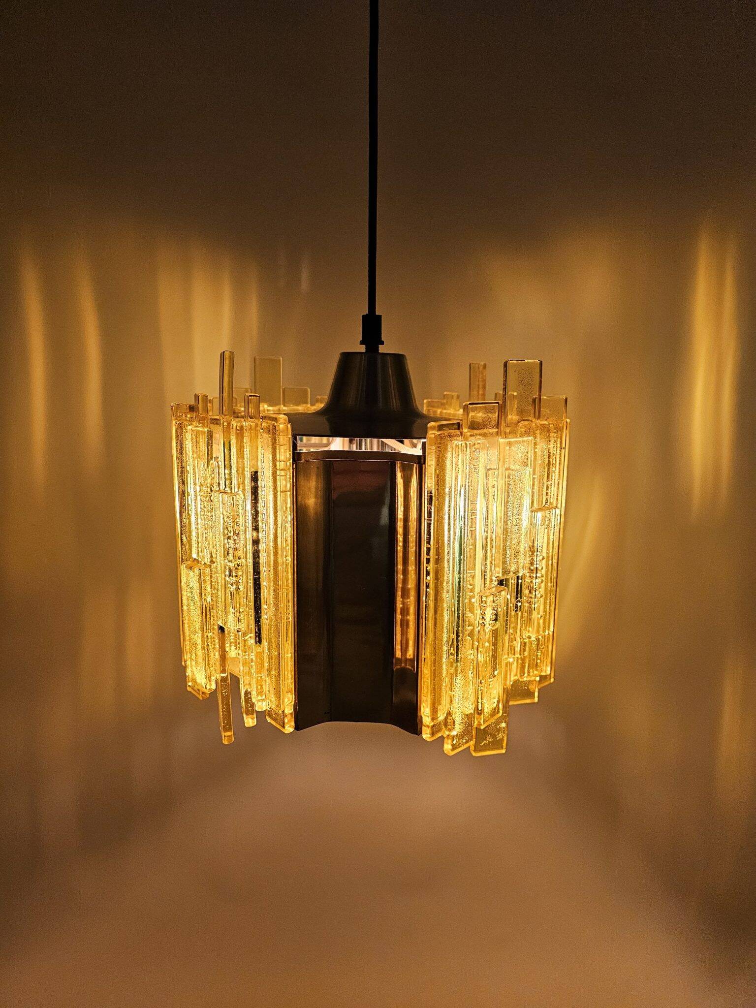 Claus Bolby brass and plastic pendant lamp