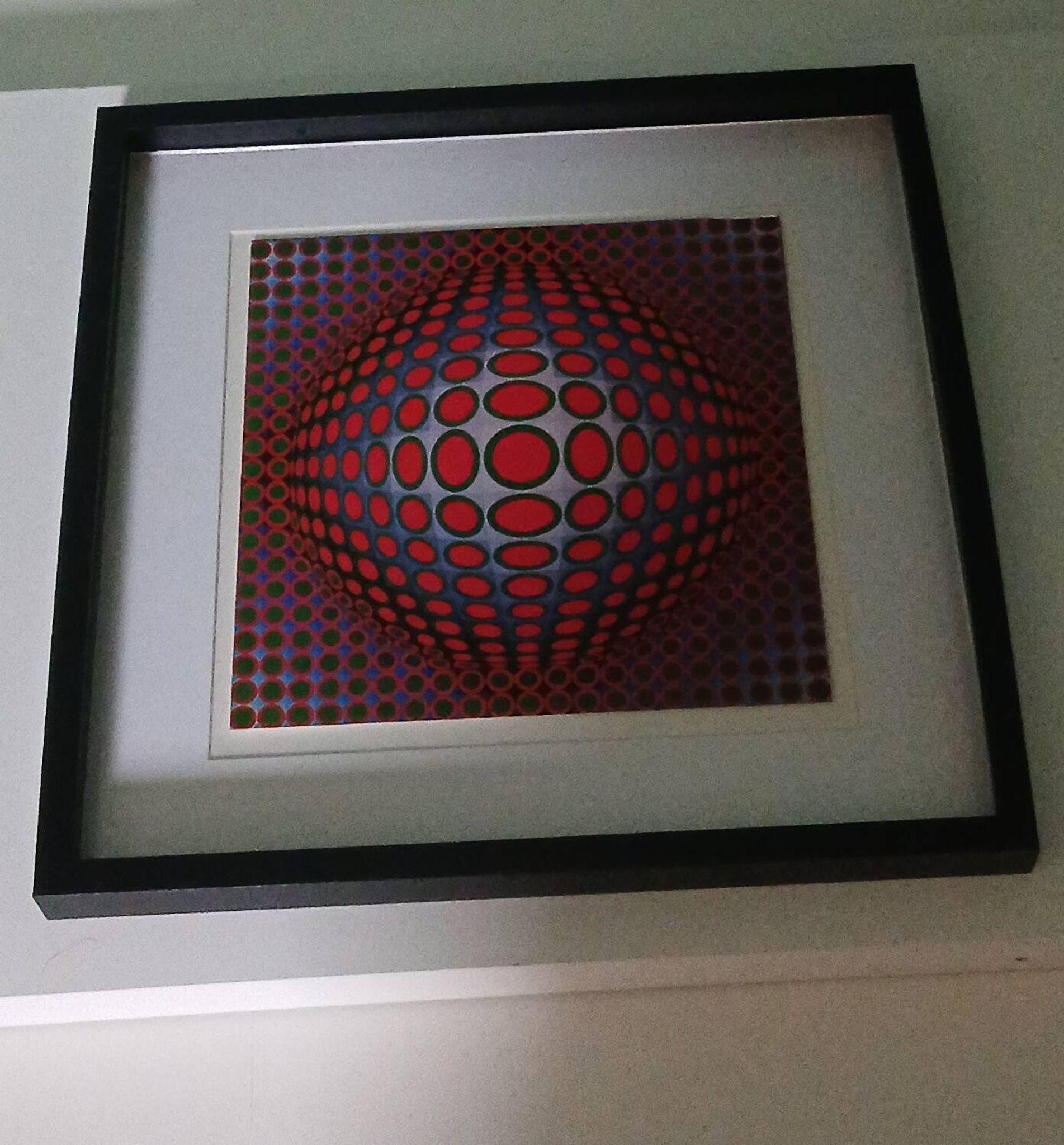 Tableau Vintage Art Optique - Victor Vasarely - Frame 40x40cm